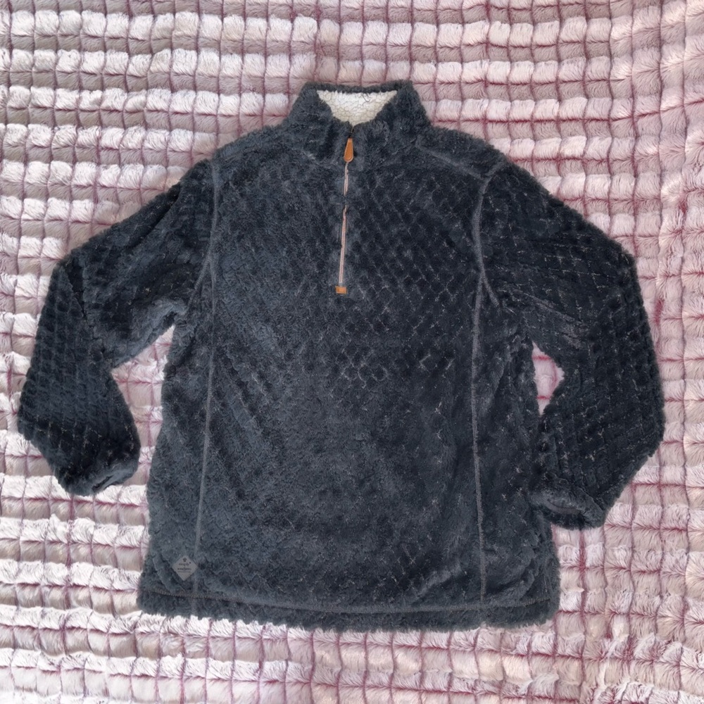 Simply Southern Gray Quarter-Zip Soft Pullover Ladies Large